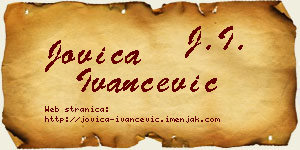 Jovica Ivančević vizit kartica